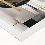 Abstract modern wall art design showcasing vibrant colors and geometric patterns, printed on high-quality rolled canvas, ideal for contemporary home decor.