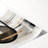 Abstract modern wall art print featuring vibrant colors and geometric shapes, rolled and ready for display. Ideal for contemporary home decor enhancement.