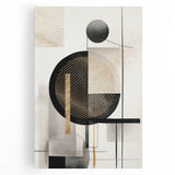 Abstract modern wall art piece showcasing a vibrant, colorful geometric design on stretched canvas, perfect for contemporary home decor.