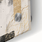 Close-up of a vibrant abstract modern wall art piece showcasing fluid shapes and bold colors, designed for contemporary interiors, highlighting its acrylic glass finish.