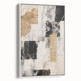 Framed abstract modern wall art piece showcasing vibrant colors and geometric patterns on a white background, ideal for contemporary home decor.