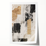 Abstract modern wall art print showcasing vibrant colors and geometric patterns, rolled for easy transportation and storage, ideal for contemporary decor.