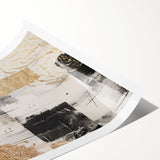 Abstract modern wall art print showcasing vibrant colors and geometric shapes, rolled and packaged securely for easy shipping, perfect for contemporary decor.