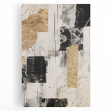 Abstract modern wall art collection showcasing vibrant geometric patterns in bold colors, printed on stretched canvas, ideal for contemporary home decor.