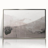 Framed acrylic wall art featuring a modern abstract design in silver tones, showcasing a sleek front view that enhances contemporary interior decor.