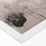 Abstract modern wall art design on rolled canvas showcasing vibrant colors and geometric shapes, ideal for contemporary home decor, packaged securely for delivery.