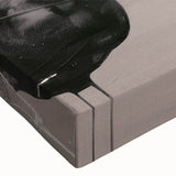 Close-up of a vibrant abstract modern design stretched canvas wall art piece showcasing intricate patterns and bold colors, perfect for contemporary decor.