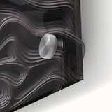 Abstract modern wall art collection showcasing a vibrant acrylic design with colorful geometric shapes, offering a contemporary aesthetic for home decor. The close-up highlights the glass finish and intricate details, perfect for enhancing any living space.