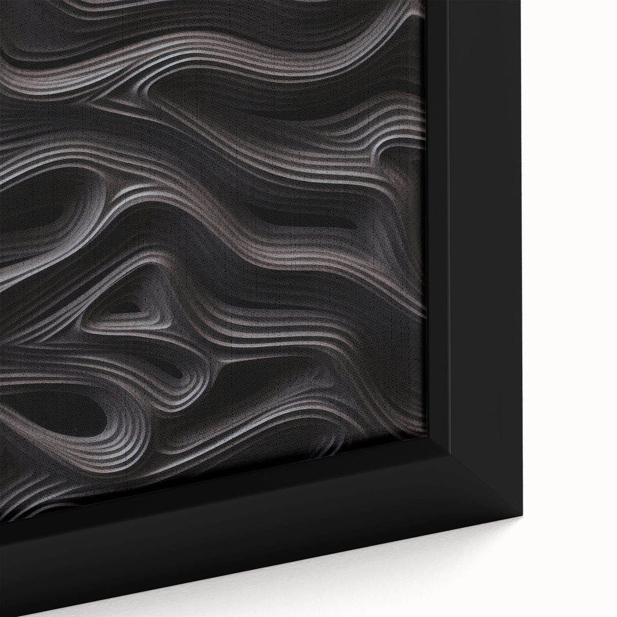 Close-up of a modern abstract wall art piece featuring vibrant colors and geometric shapes, framed for an elegant touch, ideal for contemporary home decor.