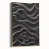 Framed abstract modern wall art collection featuring a gold and black design, showcasing a sleek side view that highlights its contemporary elegance and texture. Perfect for enhancing any living space or office decor.