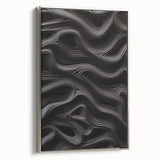 Framed abstract modern wall art collection showcasing a silver side view, featuring intricate geometric patterns on a textured canvas, ideal for contemporary decor.
