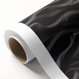 Abstract modern design wall art collection showcasing vibrant colors and dynamic shapes on rolled canvas, elegantly packaged in a protective cardboard tube for easy display.