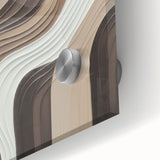 Close-up of an abstract modern wall art piece showcasing vibrant colors and geometric shapes, designed for contemporary decor, framed in sleek acrylic glass.