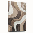 Abstract modern design wall art collection displayed in a side view, showcasing vibrant colors and intricate patterns, elegantly mounted with pins for contemporary decor.