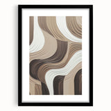 Abstract modern wall art collection featuring a sleek black frame and mat, showcasing vibrant geometric designs in an elegant front view display. Perfect for enhancing contemporary home decor.