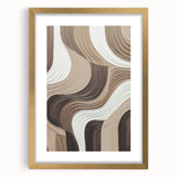 Gold-framed abstract modern wall art featuring a vibrant geometric design with a matte finish, ideal for contemporary home decor and wall styling. Perfect for adding a touch of elegance to any living space.