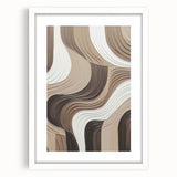 Abstract modern wall art featuring a geometric design in soothing pastel colors, framed with a white mat and sleek frame, perfect for contemporary decor. This artwork enhances any living space with its elegant aesthetic and artistic flair.