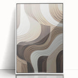 Framed abstract modern wall art collection showcasing vibrant colors and geometric patterns, featuring a sleek white frame, ideal for contemporary decor.