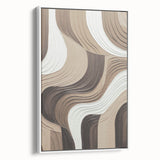 Framed abstract modern wall art in a sleek white design, showcasing vibrant colors and geometric shapes, perfect for contemporary home decor.