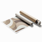 Abstract modern wall art featuring vibrant colors and geometric patterns, rolled for easy transport and display, ideal for contemporary home decor.