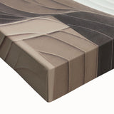 Close-up of an abstract modern design wall art piece on stretched canvas, showcasing vibrant colors and intricate details, perfect for contemporary decor.