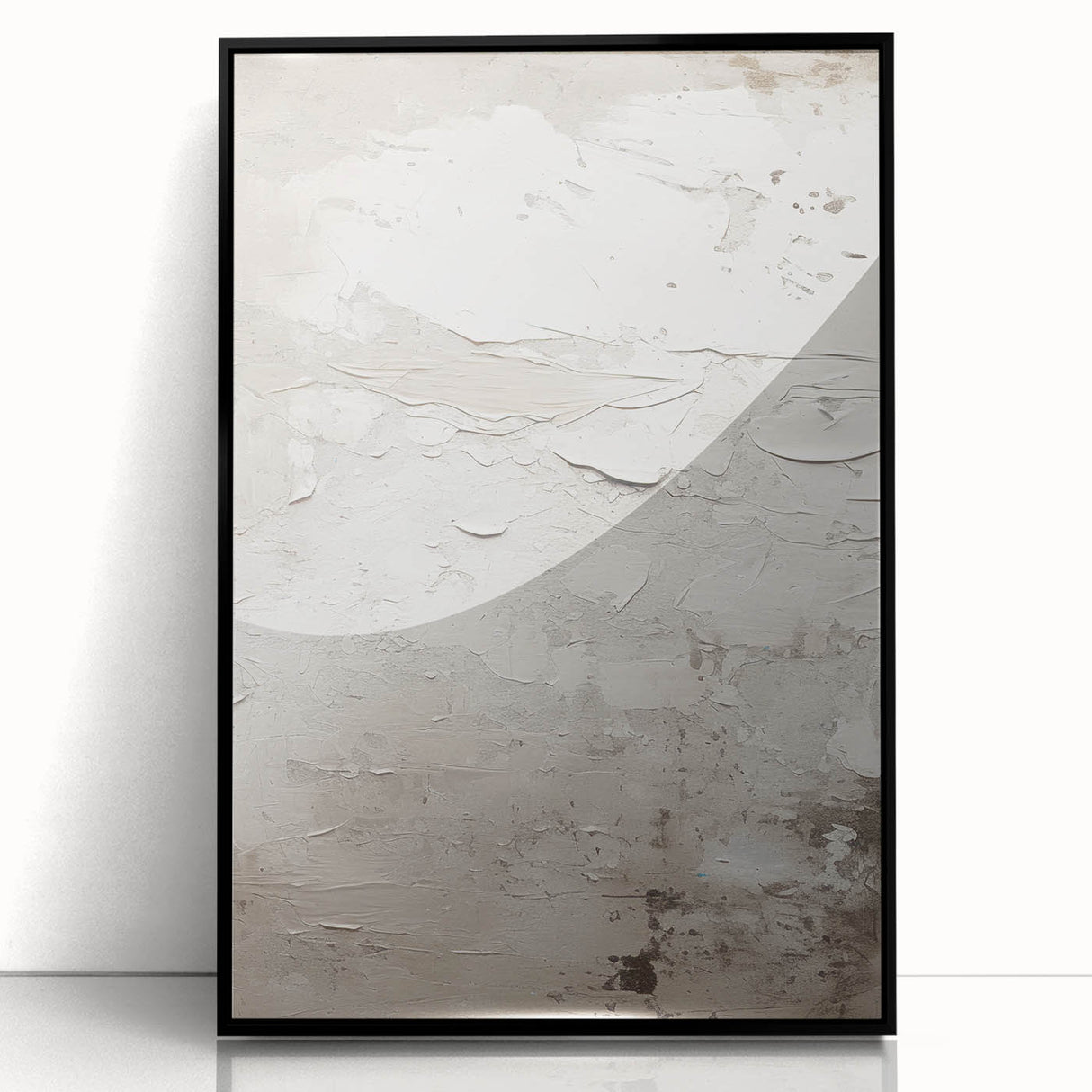 Framed abstract modern wall art collection showcasing vibrant colors and geometric patterns in a sleek black frame, ideal for contemporary home decor.