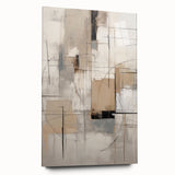 Abstract modern design wall art collection displayed with a sleek acrylic glass frame, showcasing vibrant colors and geometric shapes, perfect for contemporary decor.