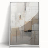 Framed abstract modern wall art featuring a vibrant geometric design in bold colors, displayed against a white background, perfect for contemporary home decor.