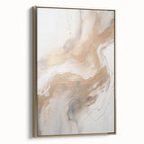 Framed canvas wall art from the Abstract Modern Design 49 collection, showcasing a striking gold color scheme and sleek side view, perfect for contemporary home decor.