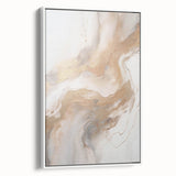 Framed abstract modern wall art design showcasing dynamic shapes and vibrant colors on a white background, perfect for contemporary home decor.