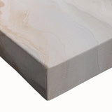 Close-up of an abstract modern design wall art piece featuring vibrant colors and dynamic shapes, printed on stretched canvas for contemporary decor.