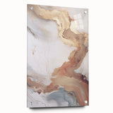 Acrylic glass wall art collection featuring a modern abstract design, displayed from a side view with decorative pins, perfect for contemporary home decor.