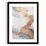 Abstract modern wall art collection featuring a sleek black frame and mat, displaying a vibrant geometric design. Ideal for contemporary home decor.