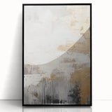 Framed acrylic wall art showcasing an abstract modern design in black, featuring geometric shapes and fluid patterns, perfect for contemporary home decor.