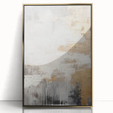 Framed abstract modern wall art featuring a gold-accented design, perfect for contemporary decor, showcasing vibrant colors and a sleek acrylic finish.