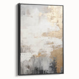 Framed abstract modern wall art featuring a bold black design with geometric patterns, displayed from a side view to showcase its depth and elegance.
