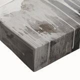 Close-up of a vibrant abstract modern wall art piece featuring bold colors and dynamic shapes on stretched canvas, ideal for contemporary home decor.