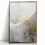Framed abstract modern wall art design featuring gold accents and a sleek acrylic finish, ideal for contemporary home decor. Perfect for adding a touch of elegance to any room.