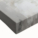 Close-up of a vibrant abstract modern design wall art piece featuring bold colors and geometric shapes, showcasing a stretched canvas texture ideal for contemporary decor.