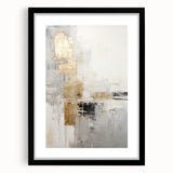 Abstract modern wall art collection featuring a framed piece with a sleek black mat and frame, showcasing geometric patterns and vibrant colors, ideal for contemporary decor.