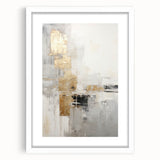 Abstract modern wall art collection featuring a framed piece with a white mat, showcasing geometric designs in vibrant colors, ideal for contemporary decor.