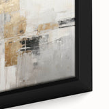 Close-up of a vibrant abstract modern design wall art piece, showcasing bold colors and geometric shapes, framed for an elegant display. Perfect for contemporary home decor.