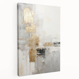 Stretched canvas wall art showcasing a vibrant abstract modern design in bold colors. Ideal for contemporary home decor, displayed from a side view.