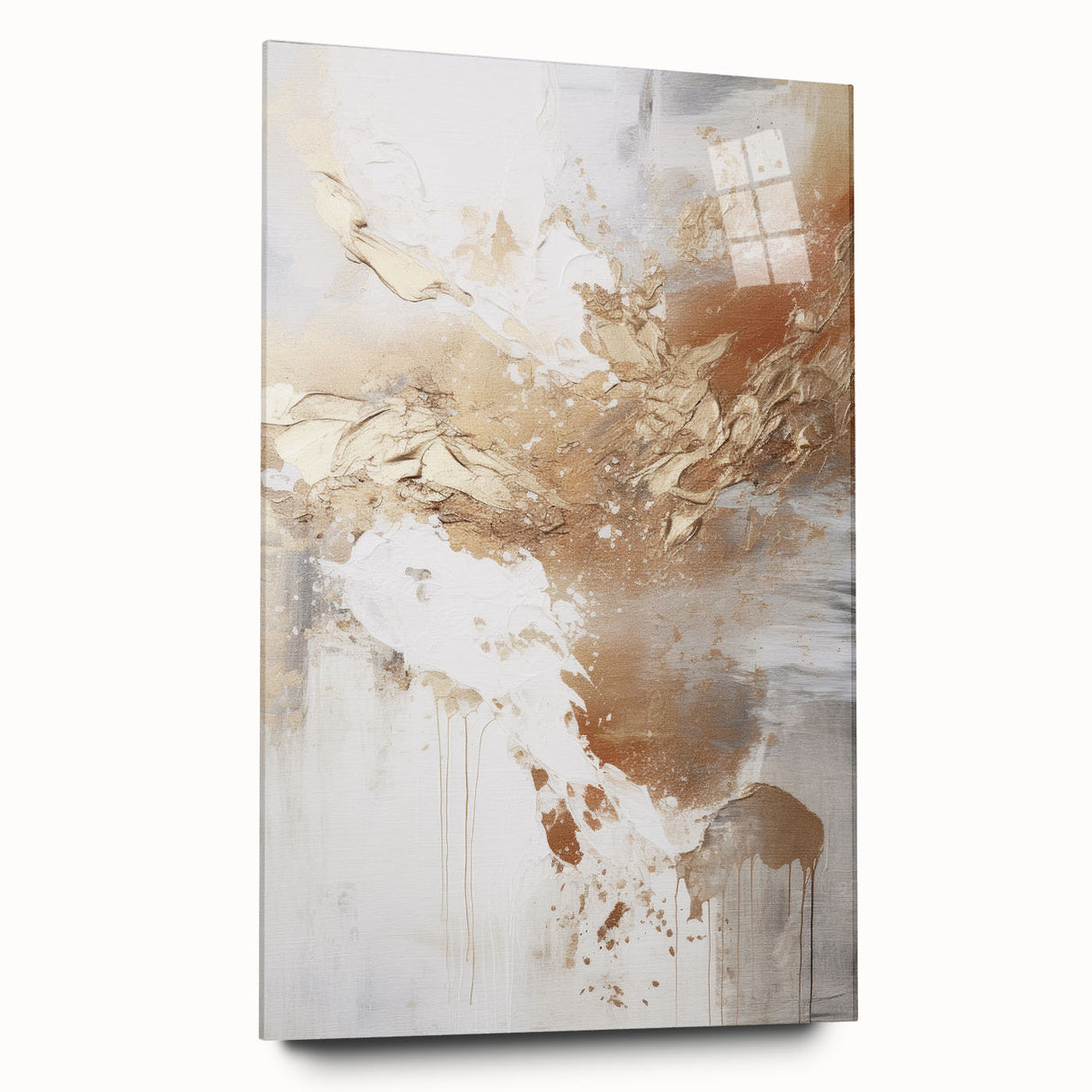 Abstract modern wall art collection featuring vibrant acrylic glass design in a side view without pins, showcasing dynamic colors and shapes for contemporary decor.