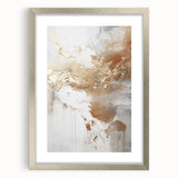 Abstract modern design wall art collection featuring a silver frame and mat, showcasing a contemporary aesthetic. Ideal for enhancing living spaces with elegance.