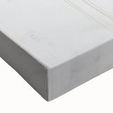 Close-up of an abstract modern wall art design featuring vibrant colors and geometric patterns on stretched canvas, highlighting its intricate details and textures.