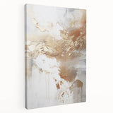 Stretched canvas artwork showcasing an abstract modern design with colorful geometric patterns, displayed in a sleek frame, perfect for contemporary home decor.