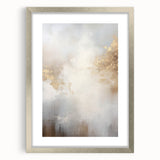 Abstract modern wall art collection featuring a silver frame and mat, showcasing a geometric design with vibrant colors, ideal for contemporary home decor.