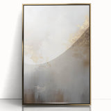 Framed acrylic wall art featuring an abstract modern design with gold accents, displaying a contemporary aesthetic ideal for home decor and interior styling.