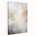 Stretched canvas wall art featuring a vibrant abstract modern design in bold colors, showcasing a side view that highlights its texture and depth, ideal for contemporary decor.